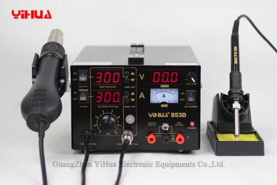 China Überarbeitungs-Station DC-Stromversorgungs-lötendes Stations-Luftgewehr-Lötmittel-Eisen 3in1 853D neue SMD zu verkaufen