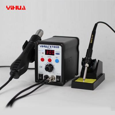 China YIHUA 8786D SMD Rework Station Hot Air 2 IN 1 Soldering Station With LED Display for sale