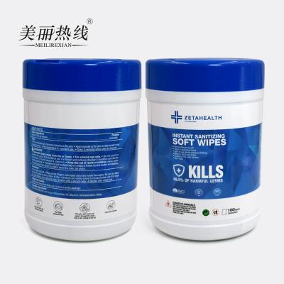 China Benzalkonium Chloride 0.13% Customized Outdoor Hand Disinfectant Wet Barrel Cleaning Wipes Alcohol Free for sale