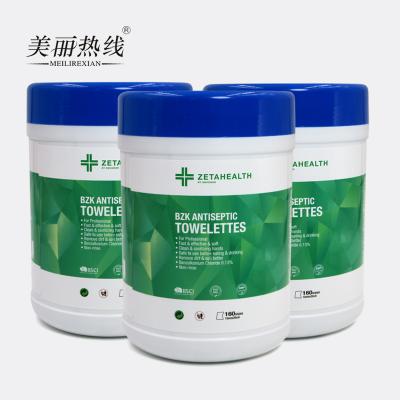 China Muti-purpose Antibacterial Wet Alcohol Wipes Benzalkonium Chloride 0.13% Disinfectant Wet Wipes For Daily Cleaning for sale