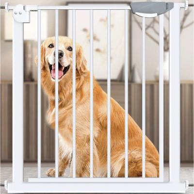 China HANDOU Stocked Easy Install Metal Baby Gate, Adjustable Extra Wide Walk Through Dog Safety Gate With Pressure Mount for sale