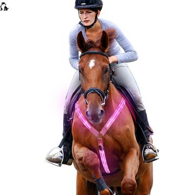 China HANDOU Amazon Hot Sale New Arrival Led Flashing Breastplate LED Light Up Horse Harness for sale