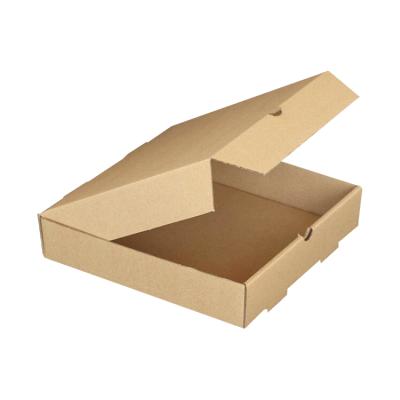 China High Quality Wholesale Disposable Cattle Skin Color Pizza Cartons Folding Packaging Box Food Grade Square Take Away Corrugated Box for sale