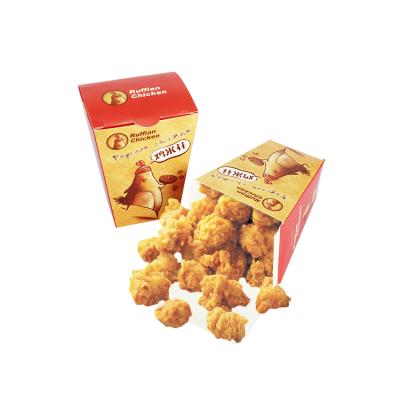 China Wholesale Disposable Stain Chicken Popcorn Packaging Box Chicken Nugget Box Cardboard Packaging. for sale