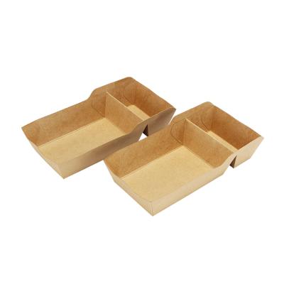 China Disposable Packaging Paper French Fries Chicken Nuggets Food Tray Disposable Environmental Friendly Waterproof Paperboard for sale