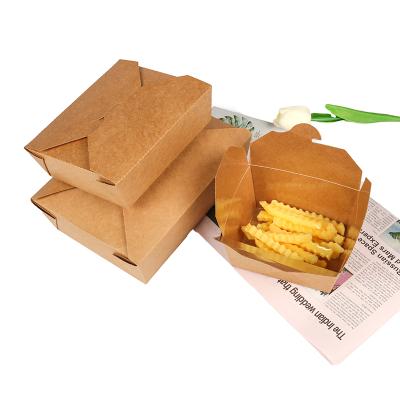 China Recyclable Disposable Kraft Food Paper Lunch Box for sale