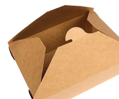 China Eco - Friendly Brown Food Box Recyclable Lunch Paper Take Out Box for sale