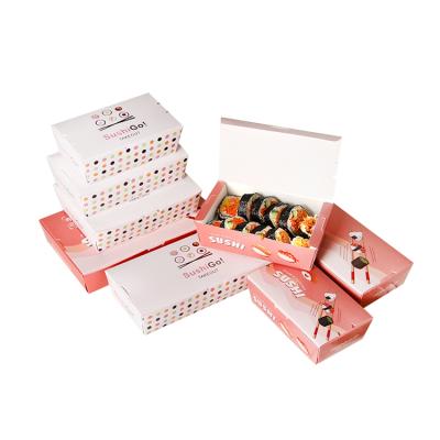 China Disposable Nacks Rectangular Sushi Takeout Packaging Box With Cover Customization Boxes For Food Packing for sale