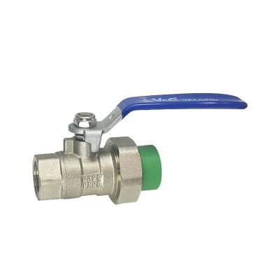 China General Cheap Price Nickel Plating Sanitary 1/2*20 - 63 Mm Water PPR Ball Valve for sale