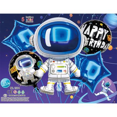 China Astronaut self-closing stage decoration baby birthday party baby 18 inch balloon inflation letter balloon set for sale