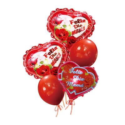 China 18 Inch Te AMO Mothers Spanish Happy 18 Day Mom Gift Toy Balloons Heart Shaped Mylar Helium Balloon Party Air Globos Baloes for sale