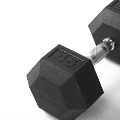 China Modern Gym Weight Set Hex Dumbbell Set Rubber Coated Hex Dumbbells Dumbbell for sale