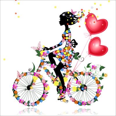 China Waterproof+ECO-Friendly New Arrival Customs Fine Workmanship Diamond Painting Care Girl Riding A Bicycle Diamond Art for sale