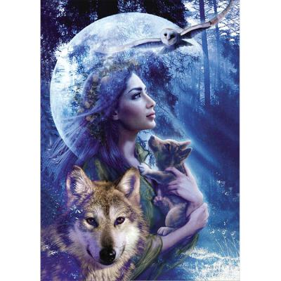 China Hot Sale Waterproof+ECO-Friendly Diamond Drawing Factory Price Beauty And The Wolf 30*40cm Diamond Painting for sale