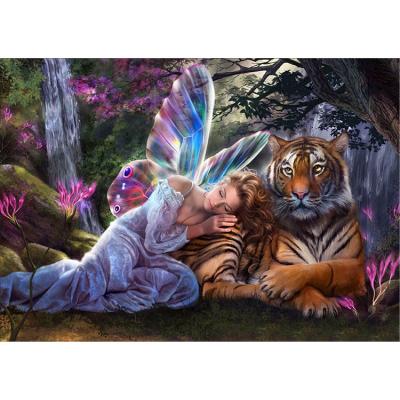 China Best Waterproof+ECO-Friendly China Picture Of Rhinestone Diamond Drawing Diamond Art Women With Tiger Diy Diamond Painting for sale