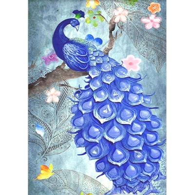 China Dibujo Factory Price Best Selling Best Selling Waterproof+ECO-Friendly Diamante Animal Diamond Painting Blue Sapphire Peacock for sale