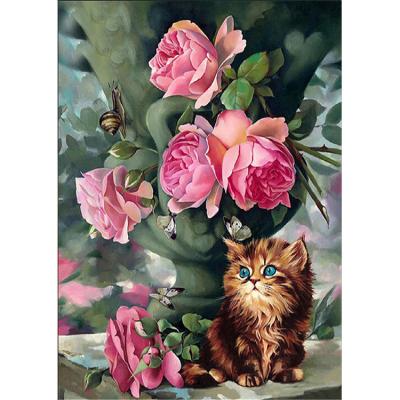 China Waterproof+ECO-Friendly On Sale Disegno One Factory Price Custom Diamante Flowers And Cat Diamond Painting for sale