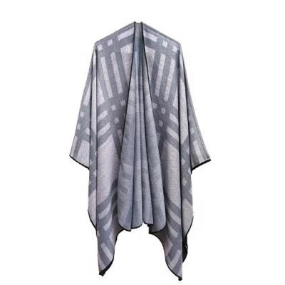 China Cheap Designed Classic Shawl European American Hot Sale Shawl Plaid Winter Poncho Free Sample New for sale