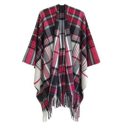 China European American China Wholesale Most Popular Oversized Shawl Poncho Woman Printed Knitted Shawls Poncho Winter Cape for sale