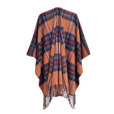 China Latest Shawl Inspired by European American Design Poncho Classical Wrap Cloak Shawls Poncho Women Winter Free Sample for sale