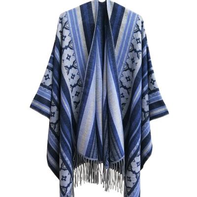 China Wholesale Unique Cap Women Ladies Design Mujer Poncho Capa Jacquard Chal Cape American European China Factory for sale