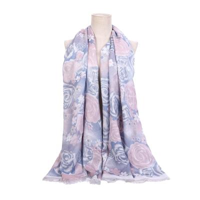 China Violet Symphony Printed Silk Scarf Spring Popular Spring Ladies Silk Scarf Brand Summer Pungent Luxury Scarves for sale