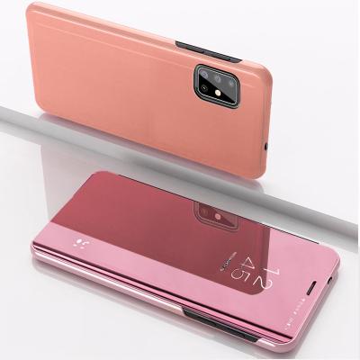 China Heavy Duty Protection for Samsung Galaxy S20 Clear View Stand Flip Cover Case, Luxury Smart Mirror Plating Phone Protector Case Hot Selling for sale