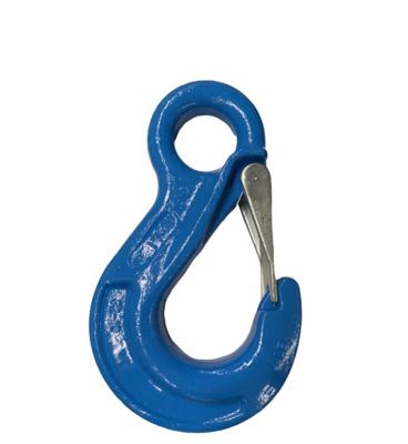 China Heavy Industry Forged Alloy Steel G100 Eye Clamp Hook Slip Hook With Latch For Lifting for sale