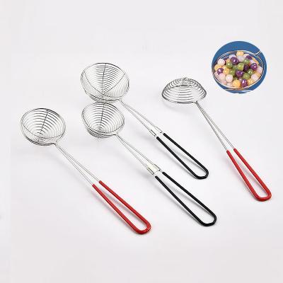 China Stocked Factory Directly Kitchen Tools Bubble Boba Tea Scoop Mesh Strainer Colander for sale