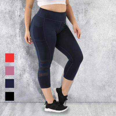 China Antibacterial Women Plus Size Pocket Tights Yoga Pants Fitness Gaiters Lift Up Black Workout High Waist Gym Clothing Sports Wear for sale