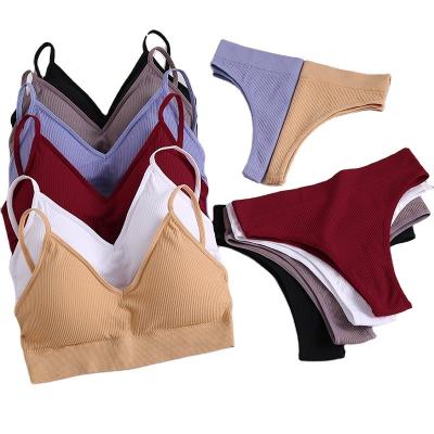 China QUICK DRY Seamless Women's High Low Waist Panties Set Soft Active Wear Fitness Women Underwear Bra And Panty Sets for sale