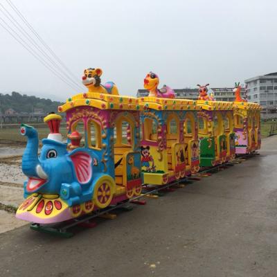 China 3-12 years old children train track amusement park equipment electric train toy for sale