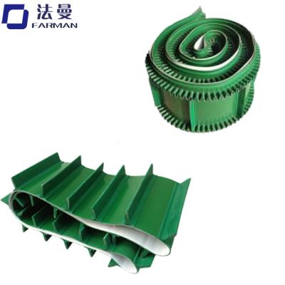 China White/Green PVC Sidewall PVC/PU Conveyor Belt For Light Duty Conveyor Belt for sale