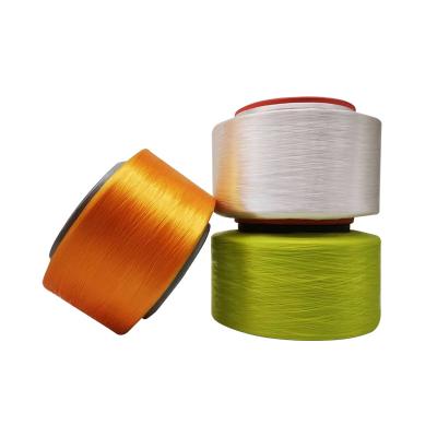 China Anti-bacteria 300 denier dope dyed yarn luminous polyester filament polyester fdy yarn for webbing mattress band for sale