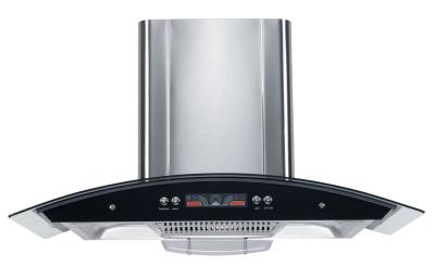 China 90cm Integrated Range Hood / Chimney Hood With Stainless Steel Baffle Filter H1 for sale