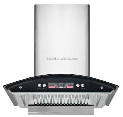 China tempered glass & Newest Stainless Steel Wall Mounted Design 60cm Range Hood With Baffle Filter for sale