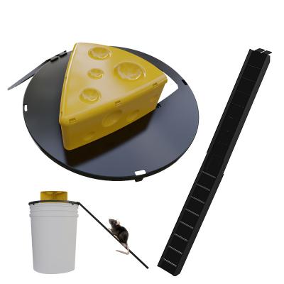 China Plastic Slope Barrel Flip Slide Rat Trap Reusable Design Cheese Sustainable Bucket Lid Automatic Plastic Mice Trap For Indoor Outdoor for sale