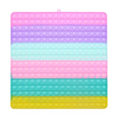 China 30*30 Anti Worry Pastel Color Square Square Push Noise Bubble Toy Eco-friendly Material Hot Selling For Kids for sale