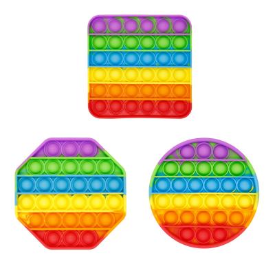 China Rainbow Jumping Game Eco-friendly Color Material Educational Effort Of Anti Stirring Push Noise Bubble Sensory Toy Set for sale