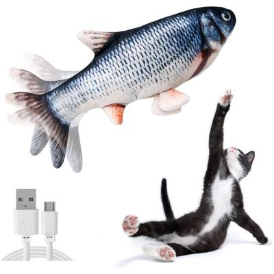 China Flippity Stuffed Rocking Moving Jumping Stuffed Electric Swimming Simulation Baby Boy Girl Cat USB New Trends Waving Fish Toy for sale