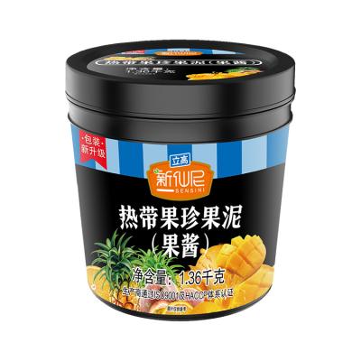 China 1.36 Kg Fruit Flavor Jam Milk Tea Factory Wholesale Whole Shop Baking Raw Materials To Fruit Flavor Puree for sale