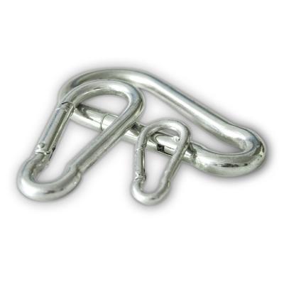 China Rising Products Stainless Steel Carabiner Clips Loaded Door Locking Snap Hooks Climbing Mountaineering Insurance Chain Buckle for sale