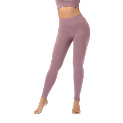 China Branded Fitness Leggings Women Yoga Pants Logo Ladies Cross Back High Waist Breathable Custom Gym for sale