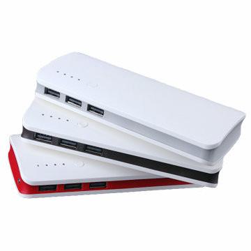 China Smartphone White Large Capacity Power Bank 13000mAh With 3 USB for sale