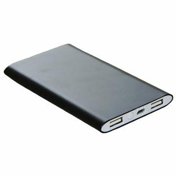 China Metal Dual USB Rechargeable Slim Power Bank for sale