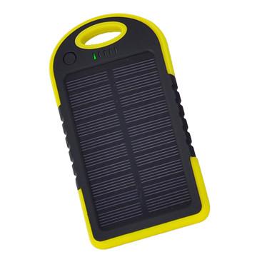 China Dual USB Solar Power Bank 4000mAh Yellow High End Mobile Outdoor Travel Charger for sale