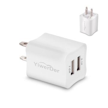 China USB Charger, YiwerDer Dual 2.1A USB Wall Charger Universal Power Adapter for iPhone and Android smartphones for sale