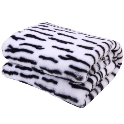 China Wholesale 100% Polyester Tiger Stripes Soft Plush Fake Animal Rabbit Fur Fabric Tear-Resistant For Toys Coat Bags for sale