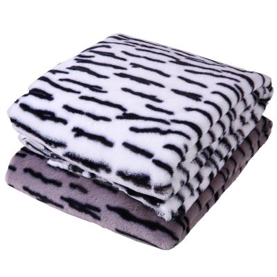 China Tiger Stripes Faux Rex Rabbit Plush Fur Wholesale Tear-Resistant Soft 100% Polyester Fabric For Toys Bags Coat Slippers for sale