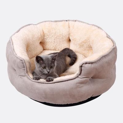 China Breathable Deep Sleep Popular Winter Warm Pet Pad Thickened Round Plush Non-slip Detachable Washable Pet Bed for sale